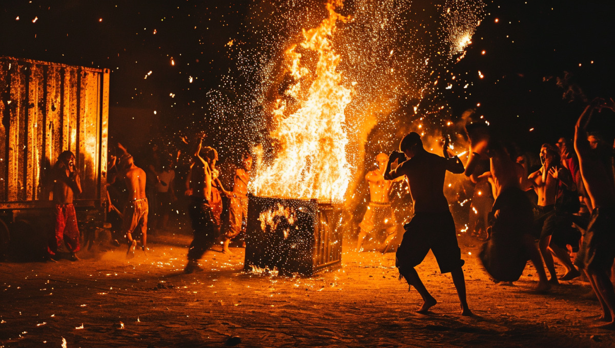 Asylanten tanzten um brennenden Container – Löschen nur mit massivem Polizeischutz möglich