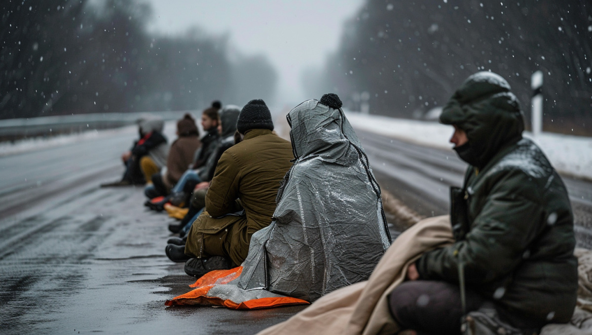 Österreichische Polizei versorgt Klimakleber mit Decken gegen die Kälte