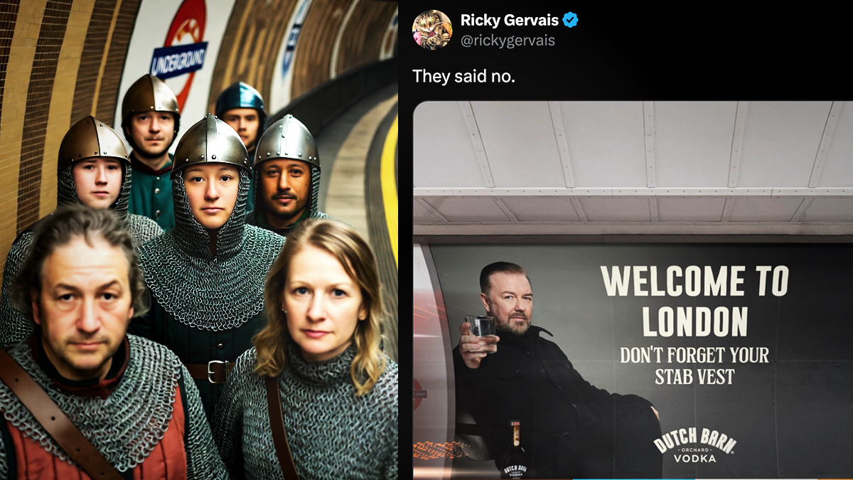Nützliche Werbung? Ricky Gervais: “Vergessen Sie Ihre Stichschutzweste nicht!”